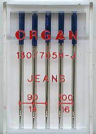 Organ 5x Jeans Machinenaald nr 90/100, 10 doosjes